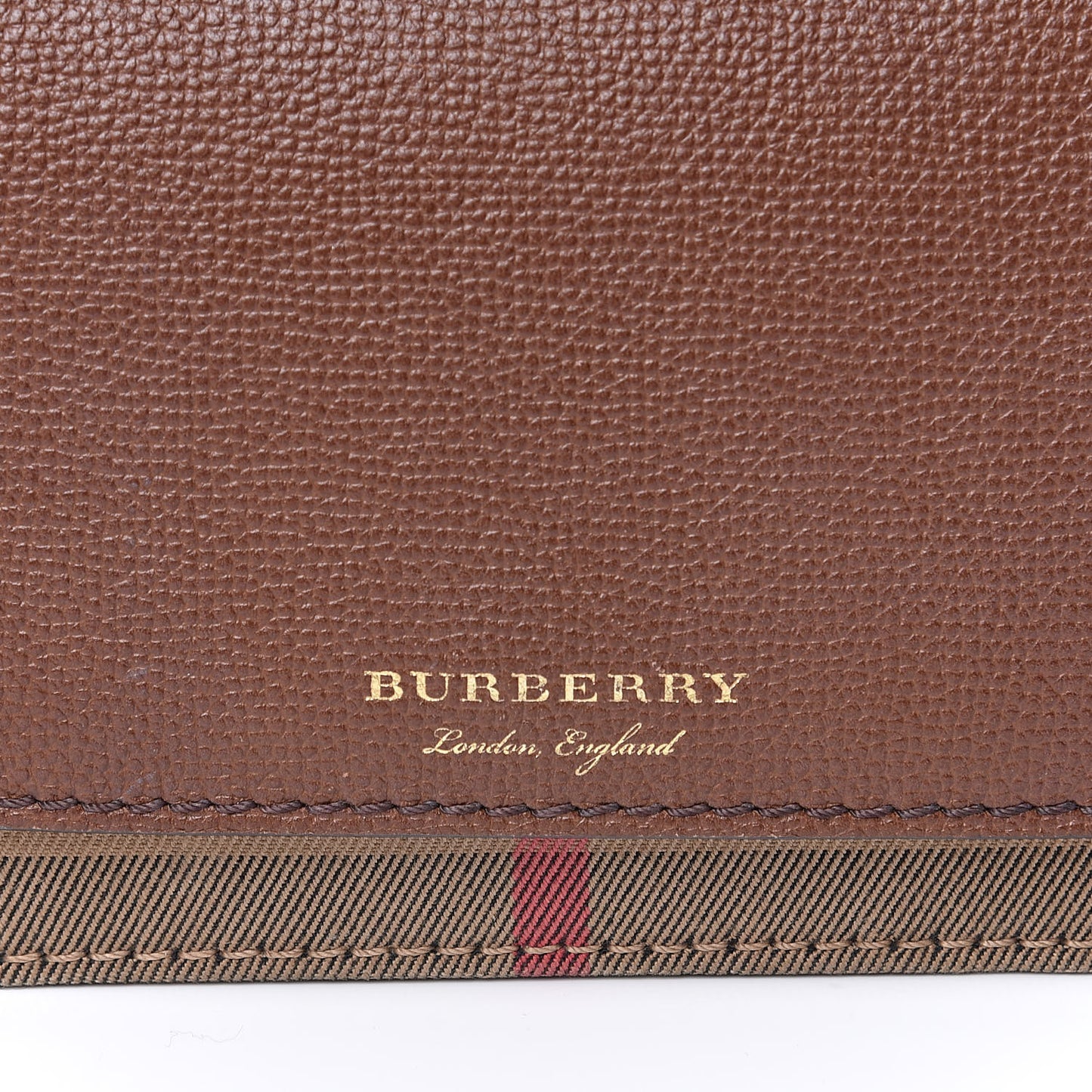 Derby Calfskin House Check Wallet On Chain Brown