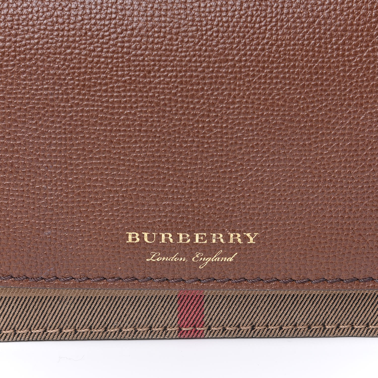 Burberry Derby Calfskin House Check Wallet On Chain Brown 9 of 9