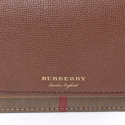 Burberry Derby Calfskin House Check Wallet On Chain Brown 9 of 9