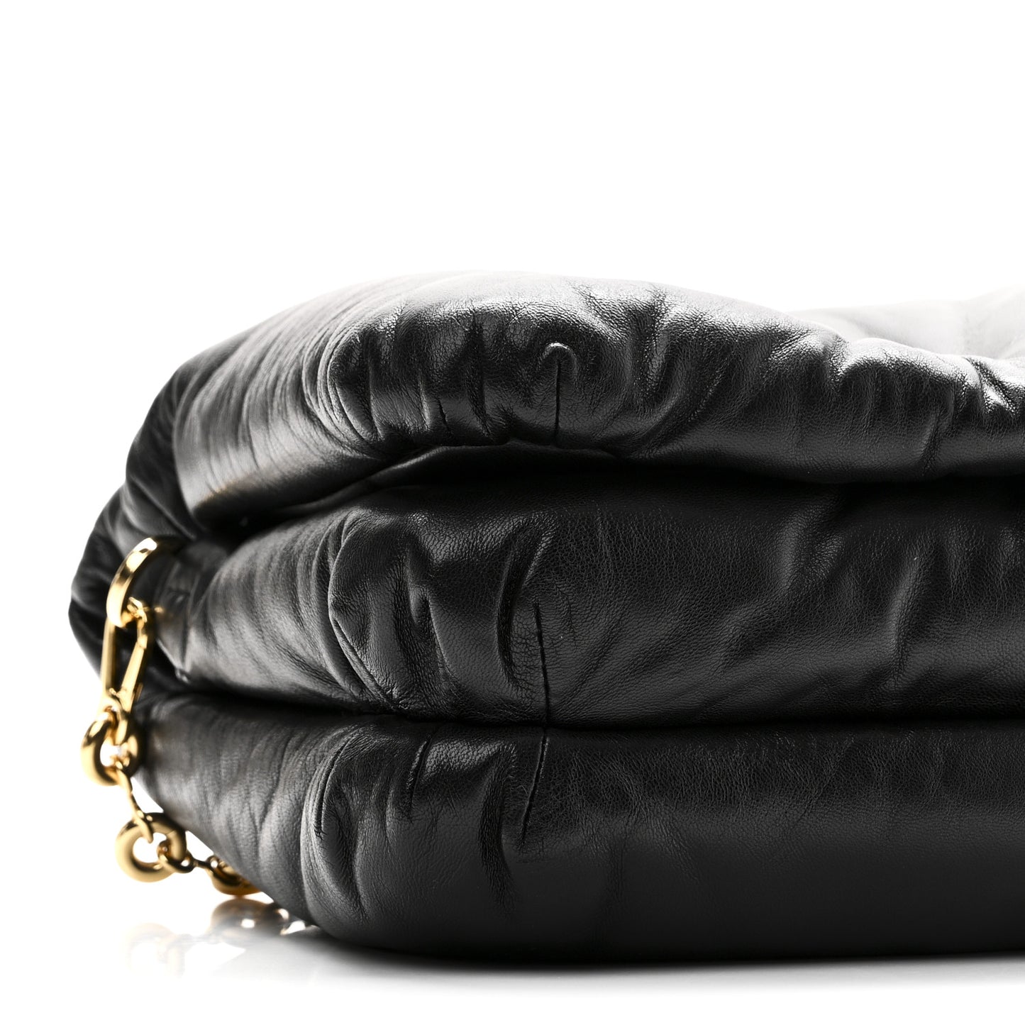 Lambskin Small Goya Puffer Bag Black