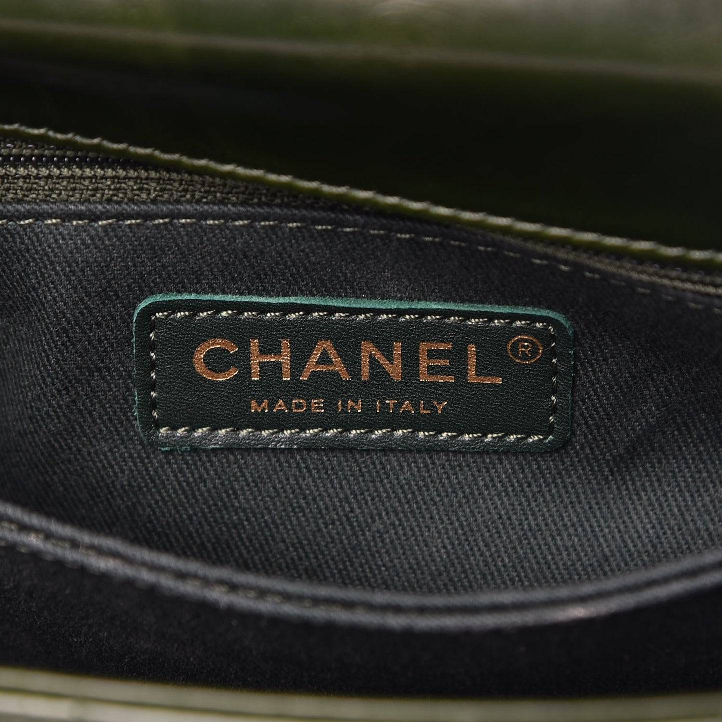 Calfskin Chevron Quilted Mini Coco Handle Flap Green