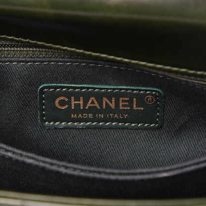 Chanel Calfskin Chevron Quilted Mini Coco Handle Flap Green 7 of 11