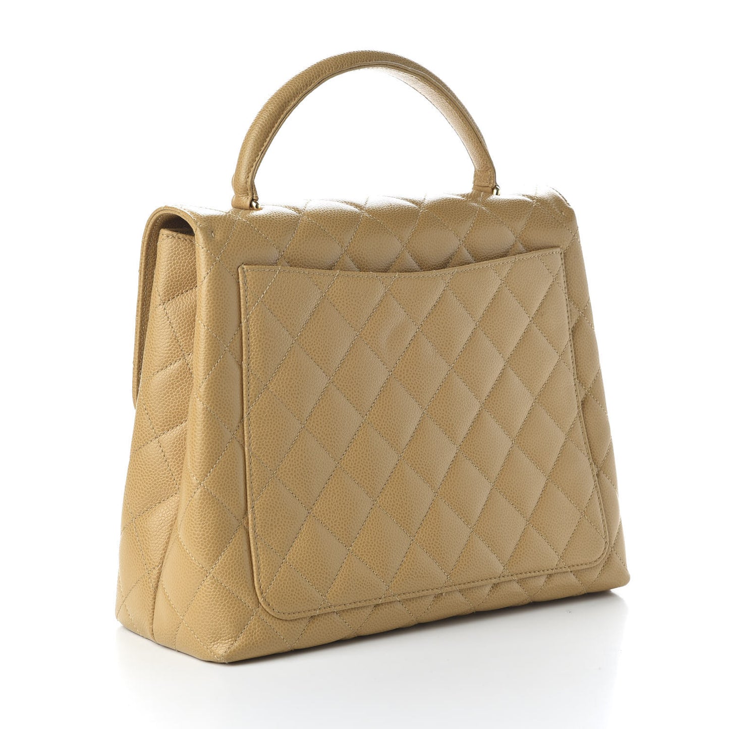 Caviar Quilted Jumbo Kelly Flap Beige