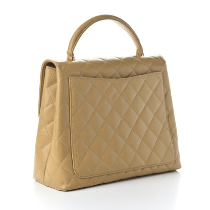 Chanel Caviar Quilted Jumbo Kelly Flap Beige 3 of 10
