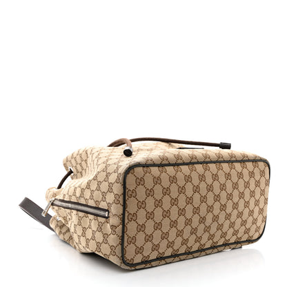 Gucci Monogram Dollar Calfskin O Drawstring Backpack Beige Ebony Testa di Moro Dark Chocolate 4 of 13