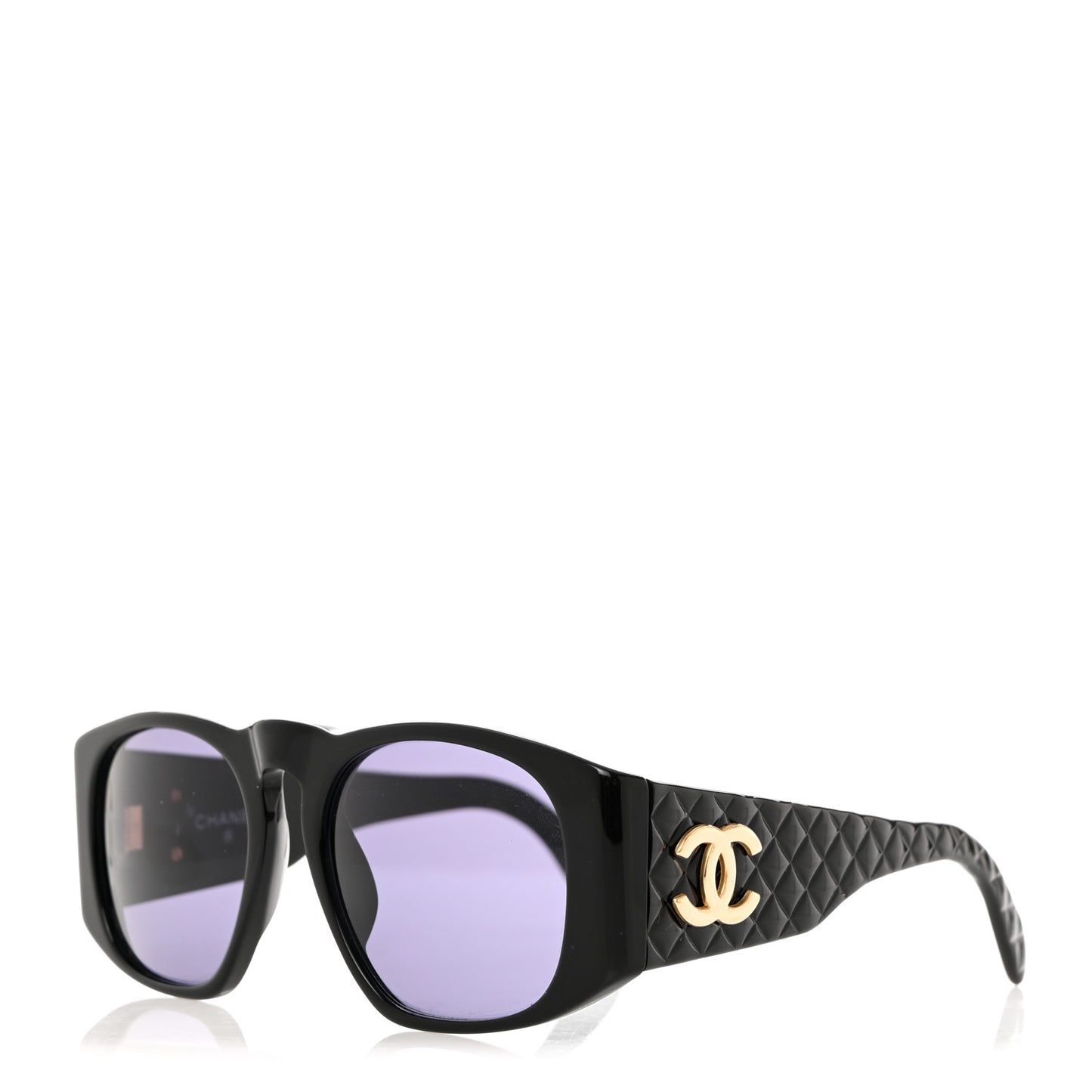 Acetate Quilted Sunglasses 01450 Black