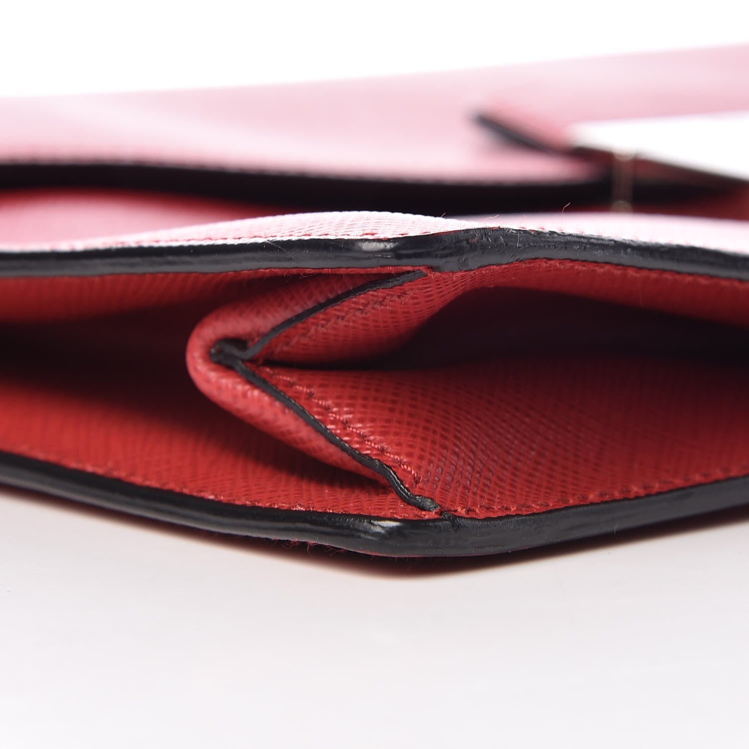 Prada Saffiano Lux Sound Clutch Fuoco 8 of 9