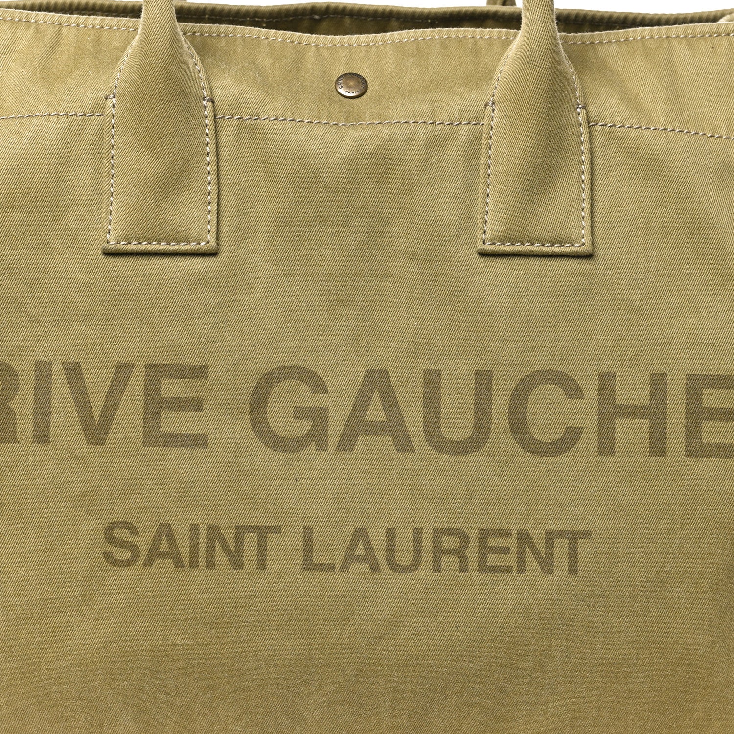 Saint Laurent Canvas Rive Gauche Maxi Tote Fir Green 8 of 10