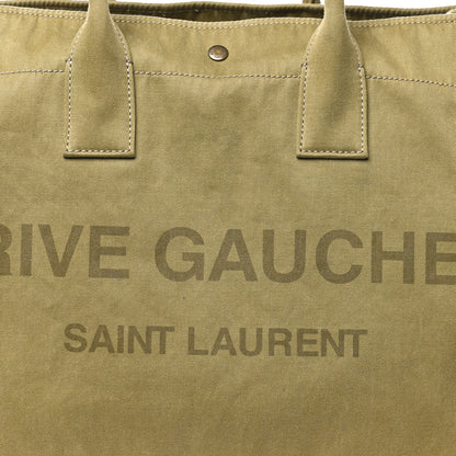 Saint Laurent Canvas Rive Gauche Maxi Tote Fir Green 8 of 10