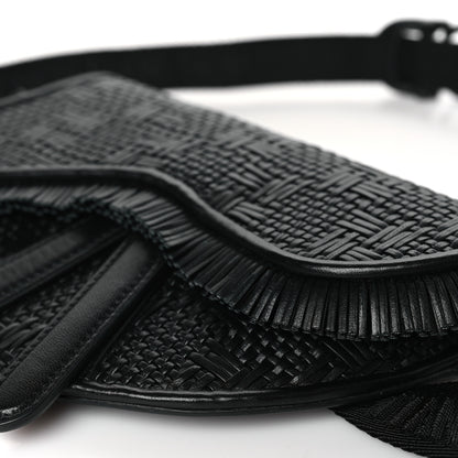 Christian Dior Calfskin Braided Saddle Belt Bag Black 9 of 10