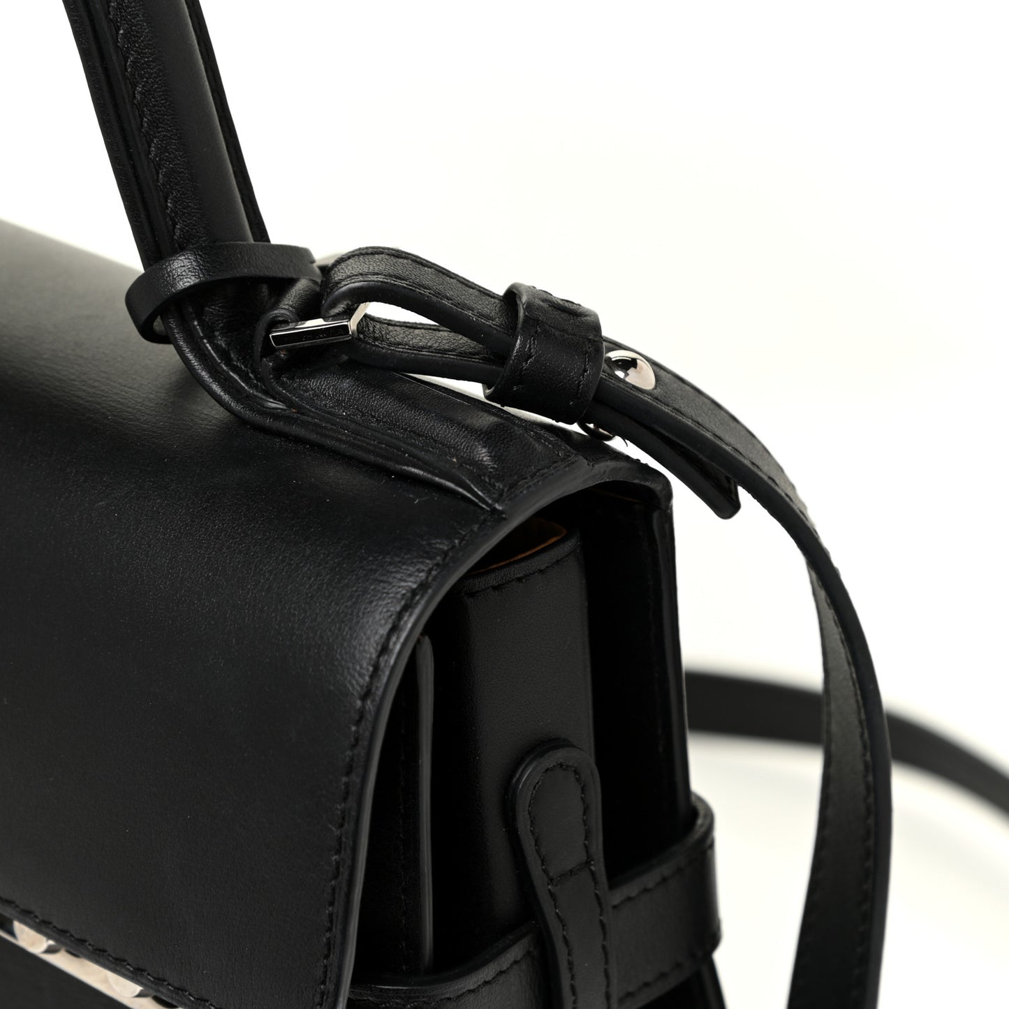 Calfskin MM Tempete Satchel Black