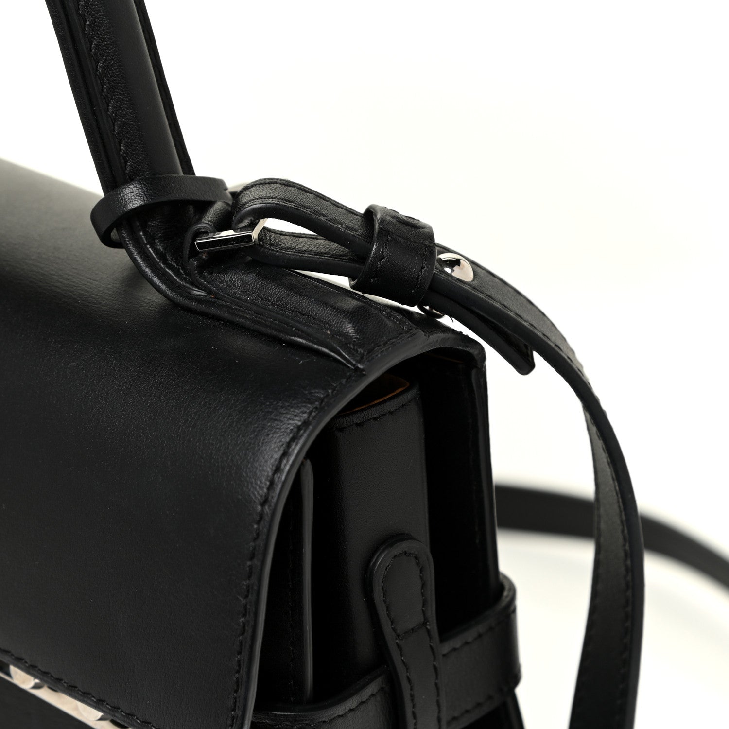 Delvaux Calfskin MM Tempete Satchel Black 19 of 20