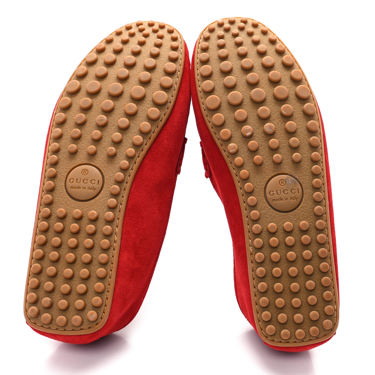 Suede Mens Horsebit Driver Loafers 11.5 Rosso