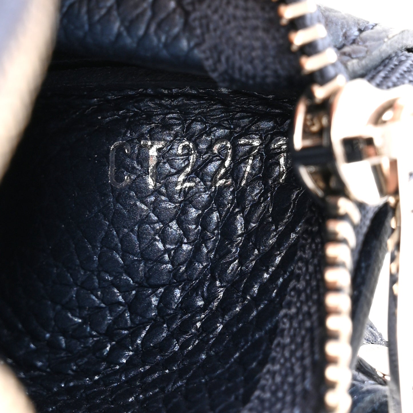 Metallic Empreinte Monogram Giant Key Pouch Navy Nacre