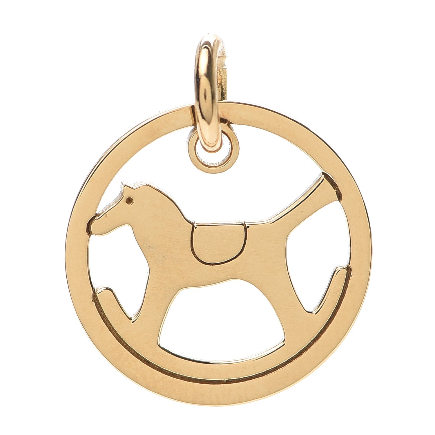 Hermes 18K Yellow Gold Rocking Horse Charm Pendant 1 of 4