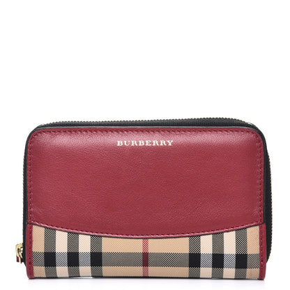 Burberry Calfskin Horseferry Check Medium Marston Zip Around Wallet Parade Red 1 of 8