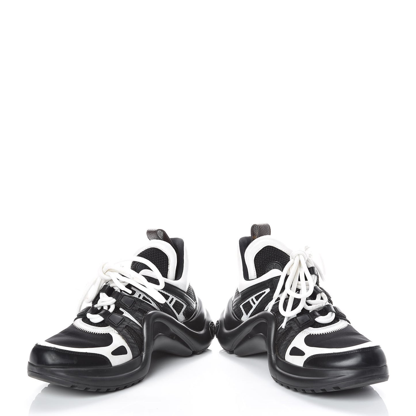 Calfskin Technical Nylon LV Archlight Sneakers 36 Black White