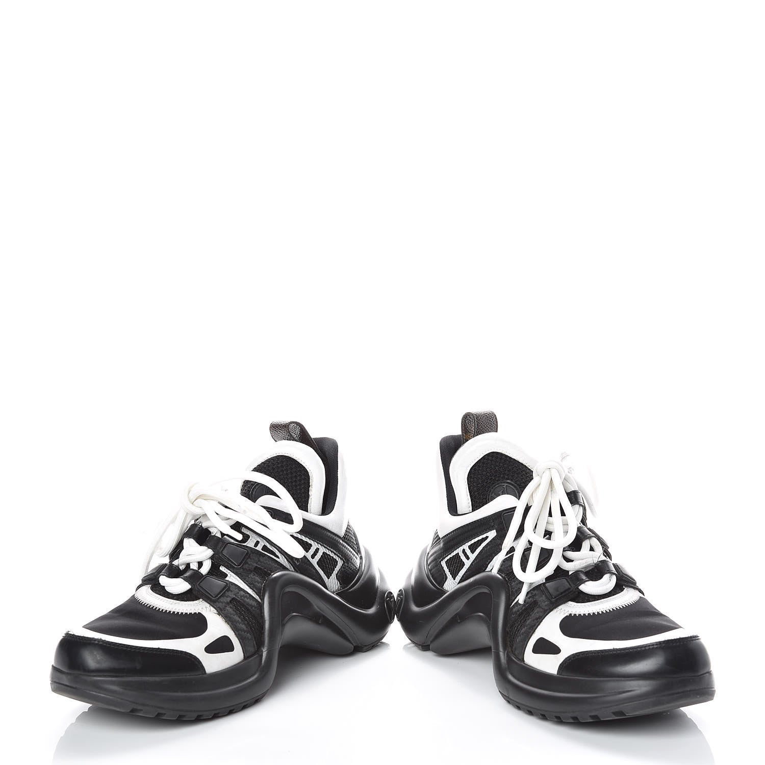 Louis Vuitton Calfskin Technical Nylon LV Archlight Sneakers 36 Black White 5 of 10