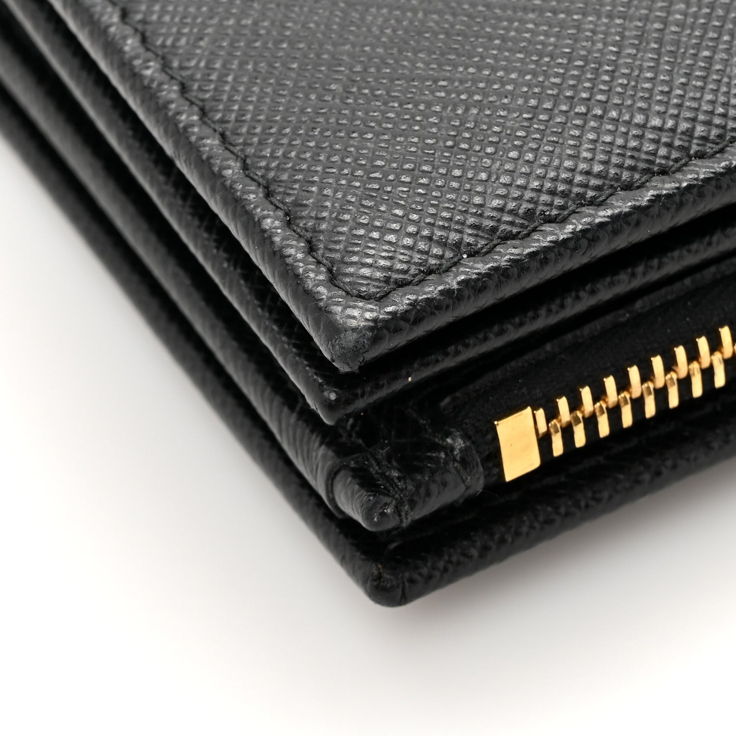 Saffiano Metal Tab Wallet Black