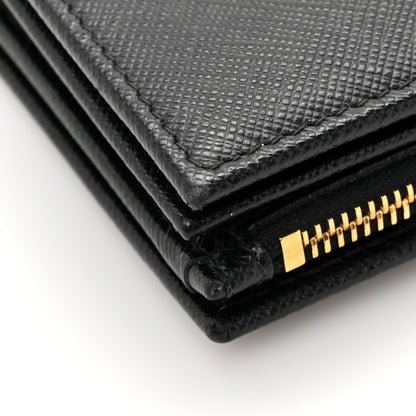 Prada Saffiano Metal Tab Wallet Black 12 of 13