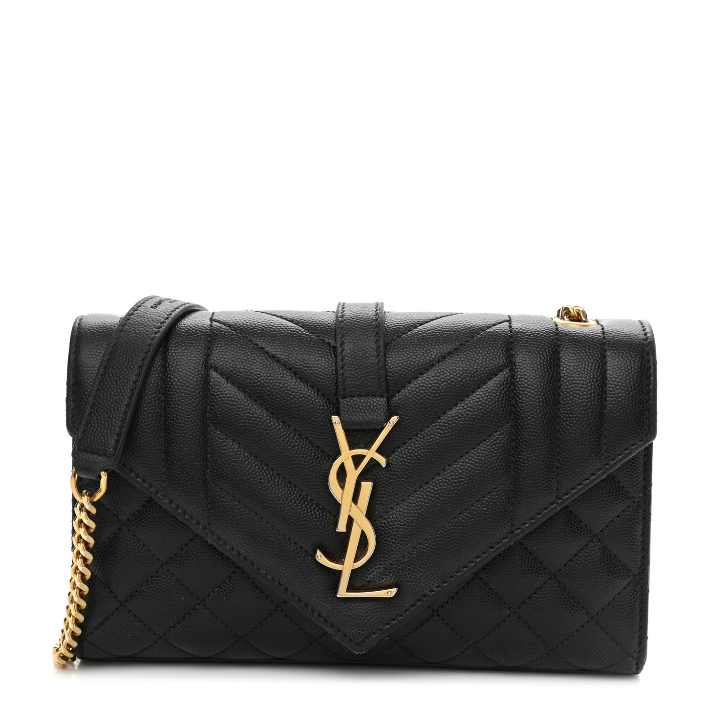 Grain De Poudre Textured Mixed Matelasse Triquilt Small Monogram Satchel Black