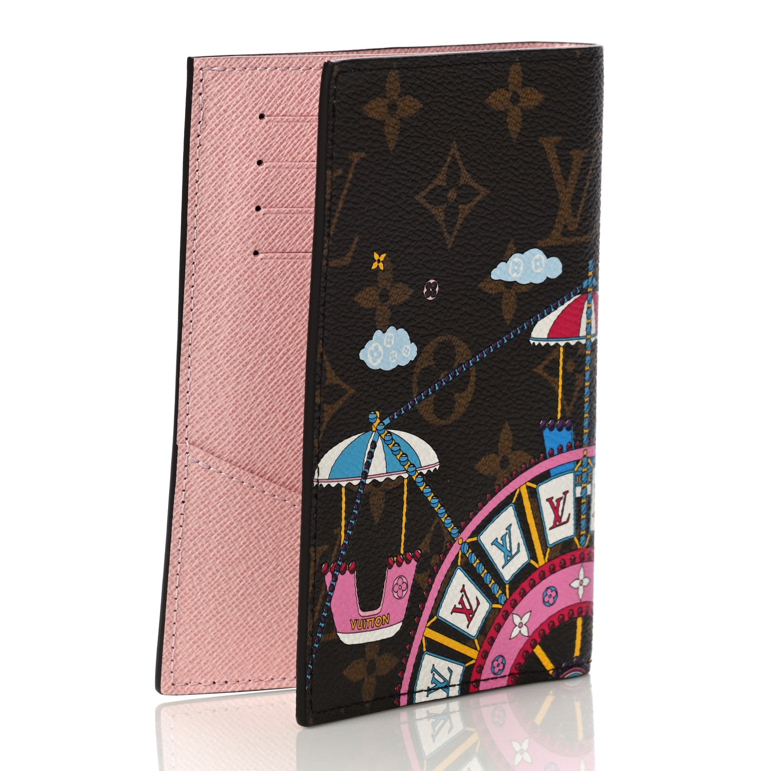 Louis Vuitton Monogram 2020 Christmas Animation Big Wheel Passport Cover Rose Ballerine 3 of 8