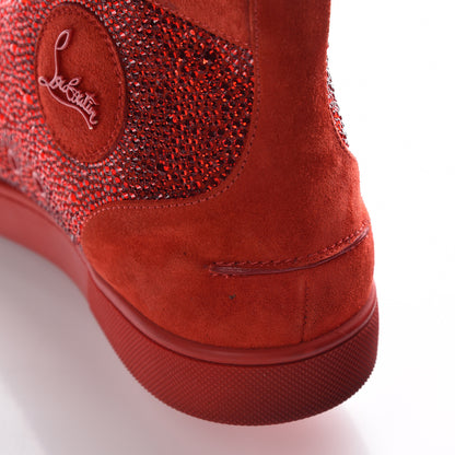 Christian Louboutin Veau Velours Strass Mens Louis Flat Sneakers 41 Red 16 of 18