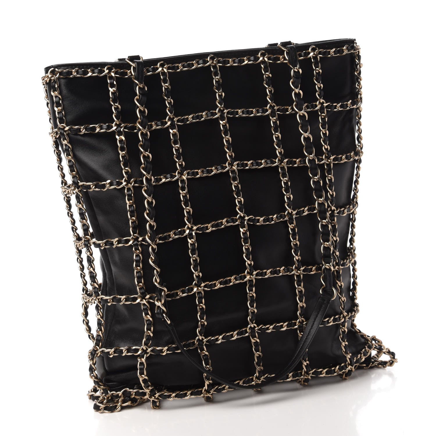 Chanel Lambskin Large Shopping Chain Tote Black 3 of 10