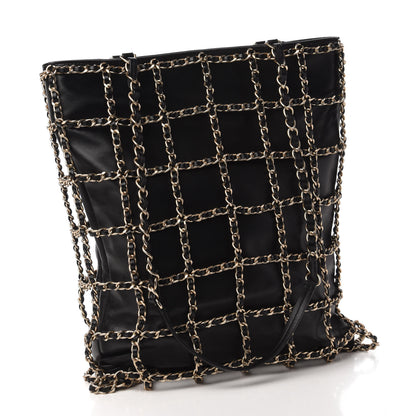 Chanel Lambskin Large Shopping Chain Tote Black 3 of 10