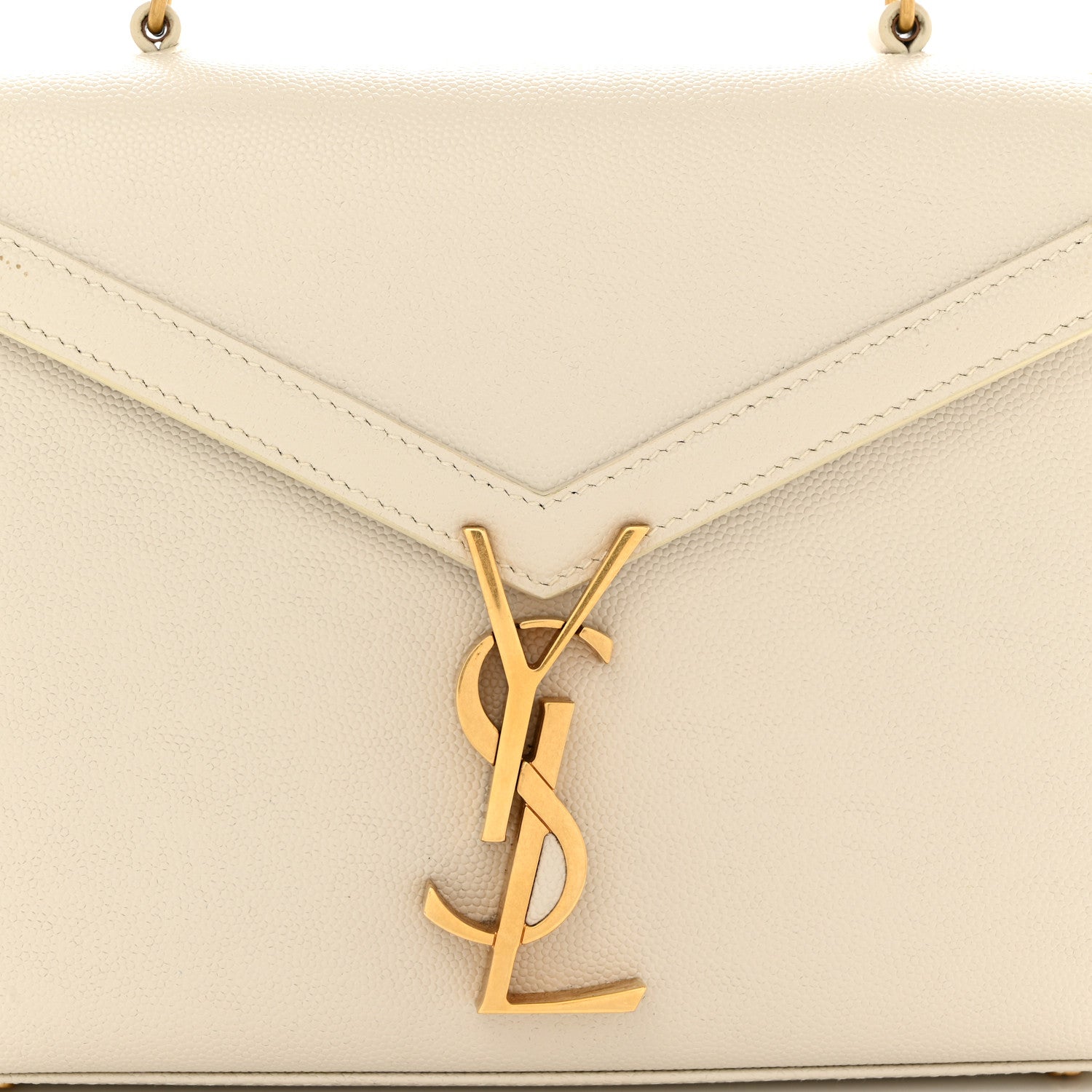 Saint Laurent Grain de Poudre Mini Classic Monogram Cassandra Top Handle Vintage White 9 of 11