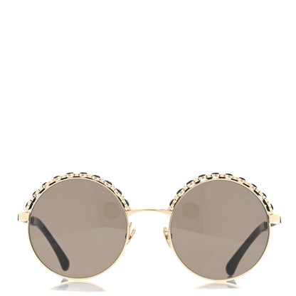 Chanel Metal Calfskin Round Chain Sunglasses 4265-Q Black 2 of 8