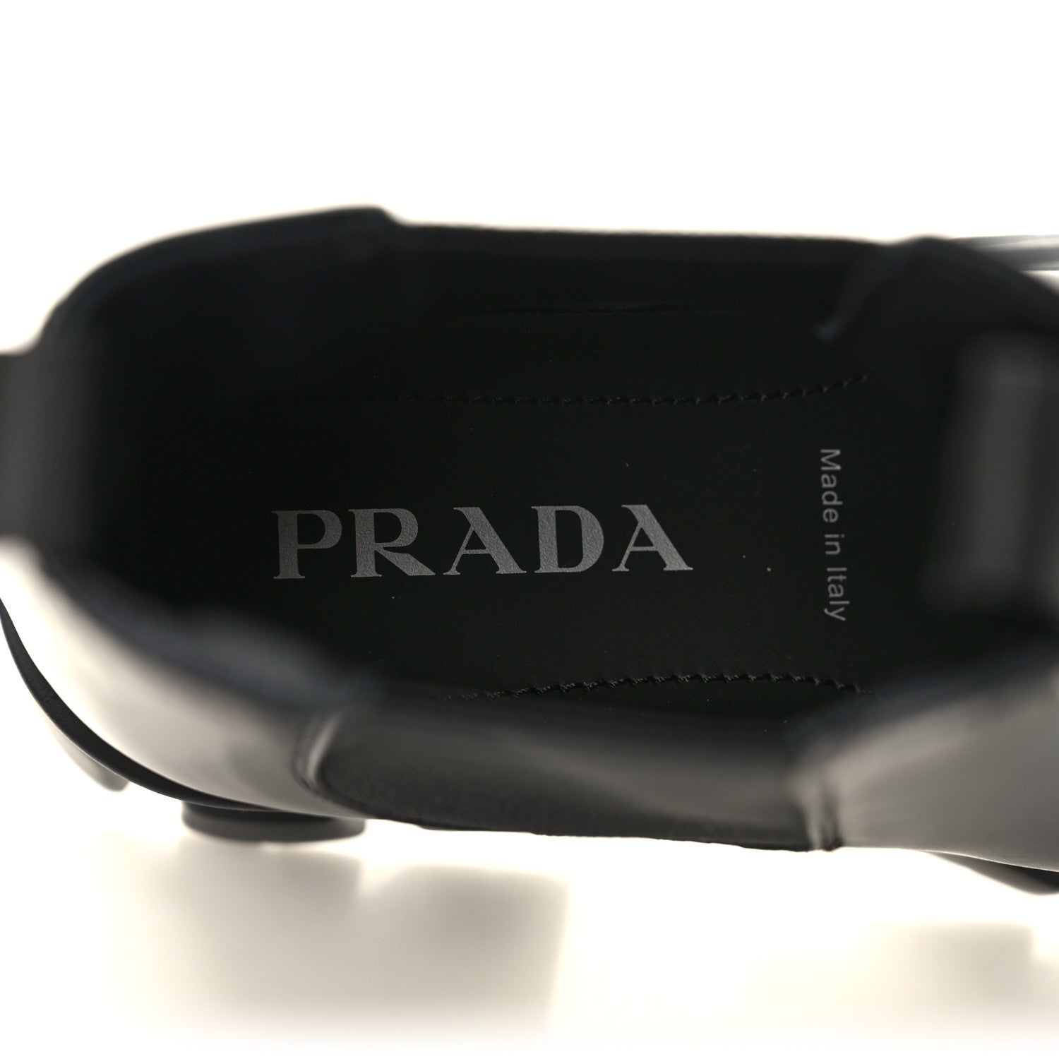 Prada Spazzolato Rois Triangle Monolith Chelsea 55mm Boots 39 Black 8 of 8