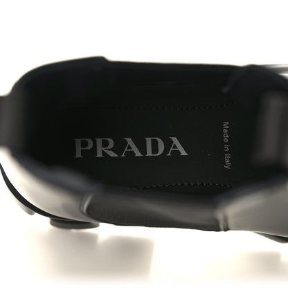 Prada Spazzolato Rois Triangle Monolith Chelsea 55mm Boots 39 Black 8 of 8