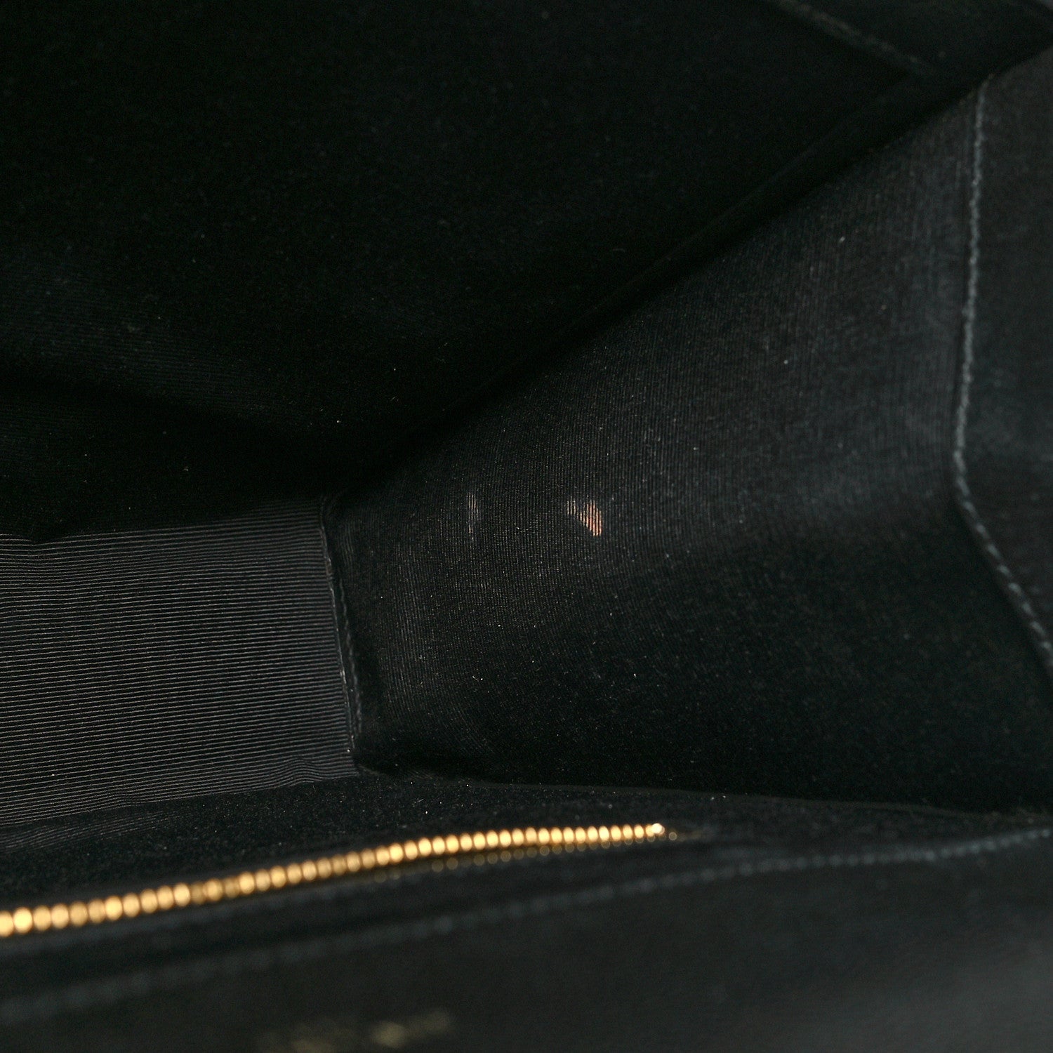 Saint Laurent Grain De Poudre Textured Mixed Matelasse Large Triquilt Monogram Satchel Black 11 of 11