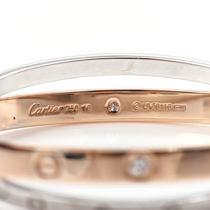 Cartier 18K Pink White Gold 12 Diamond Double LOVE Bracelet 16 4 of 4
