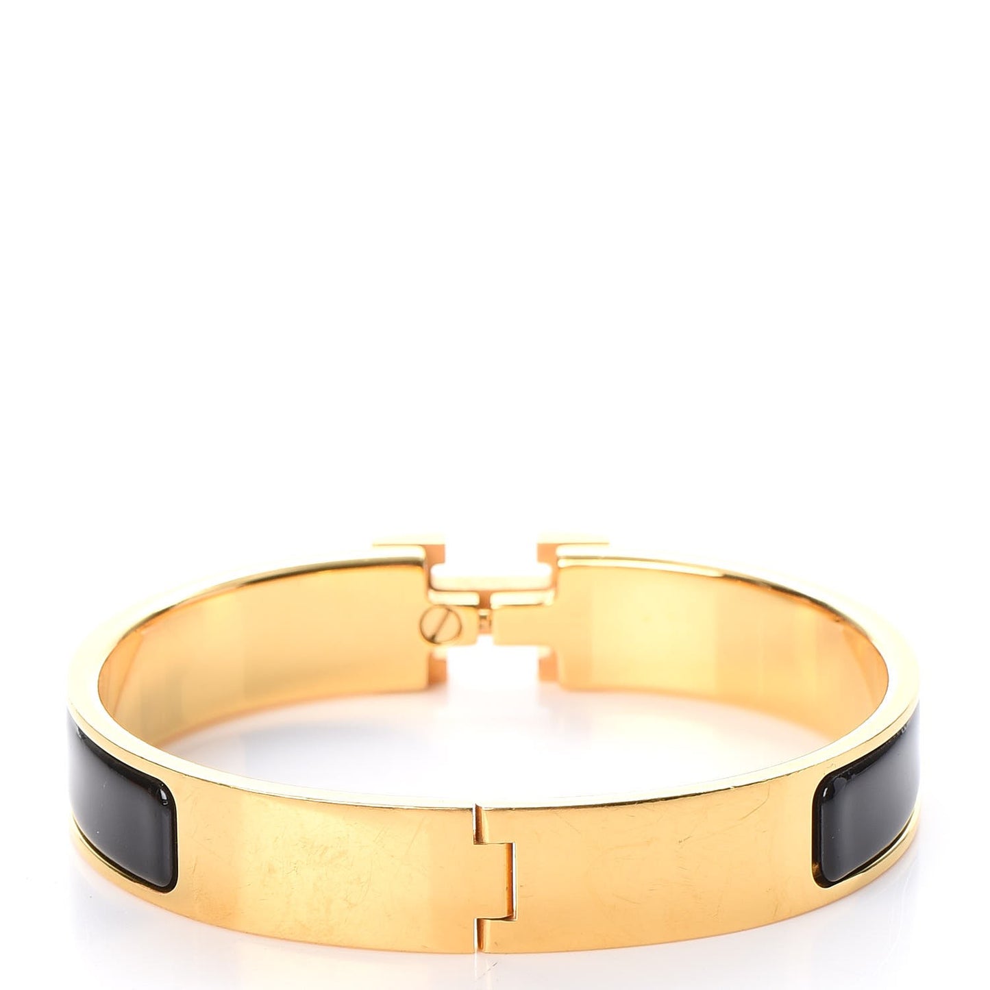 Enamel Narrow Clic Clac H Bracelet GM Black