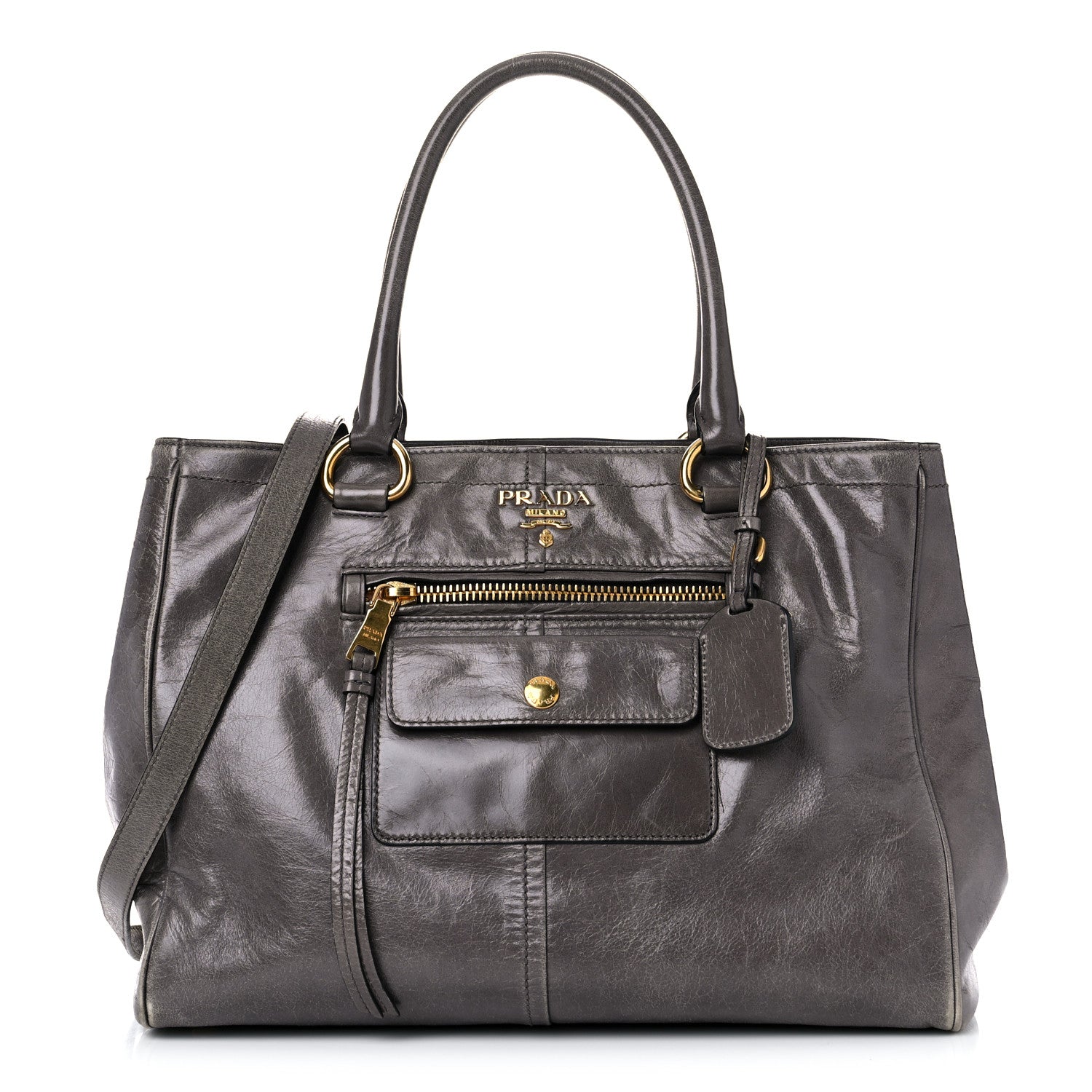 Prada Glace Calf Front Pocket Tote Astrale 1 of 33