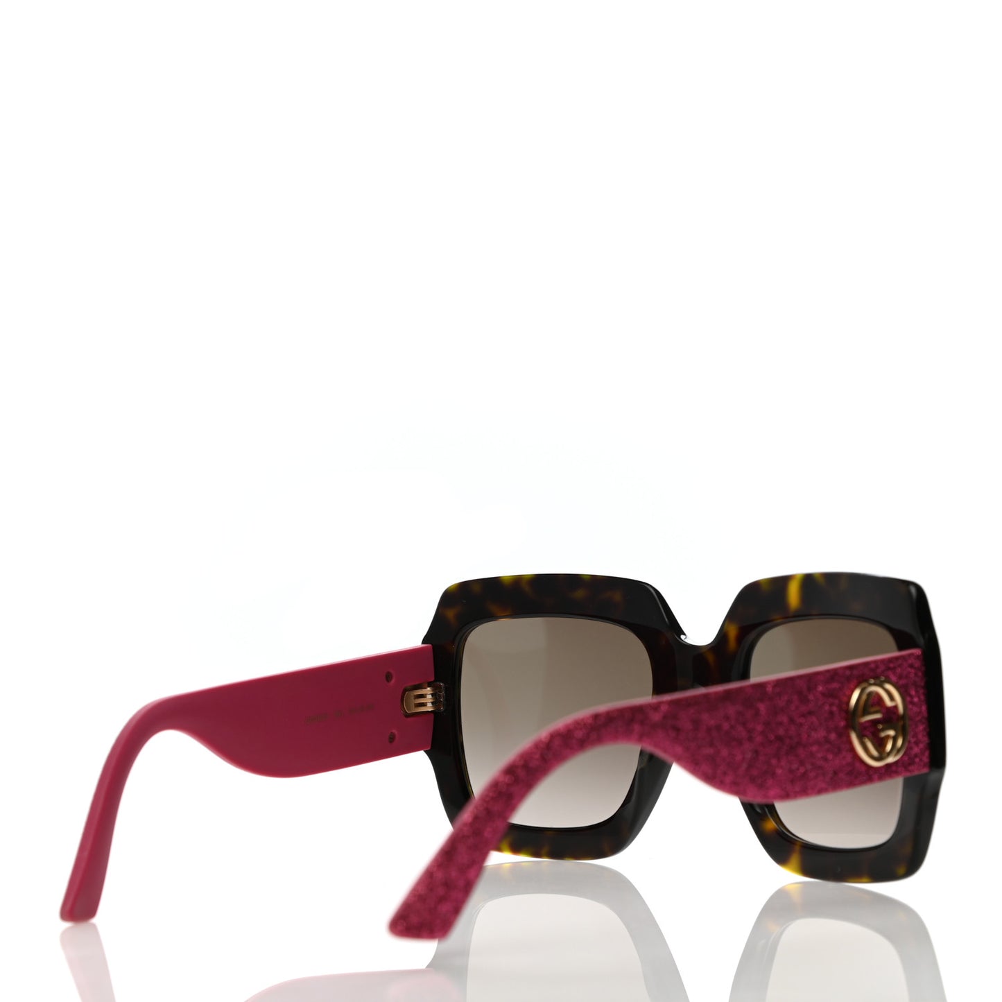 Square Frame GG0102S Sunglasses Glitter Pink Multi