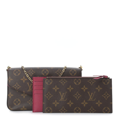 Louis Vuitton Monogram Pochette Felicie Chain Wallet Fuchsia 3 of 12