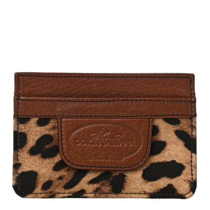 Dolce & Gabbana Canvas Leopard Print Card Holder Brown 1 of 8