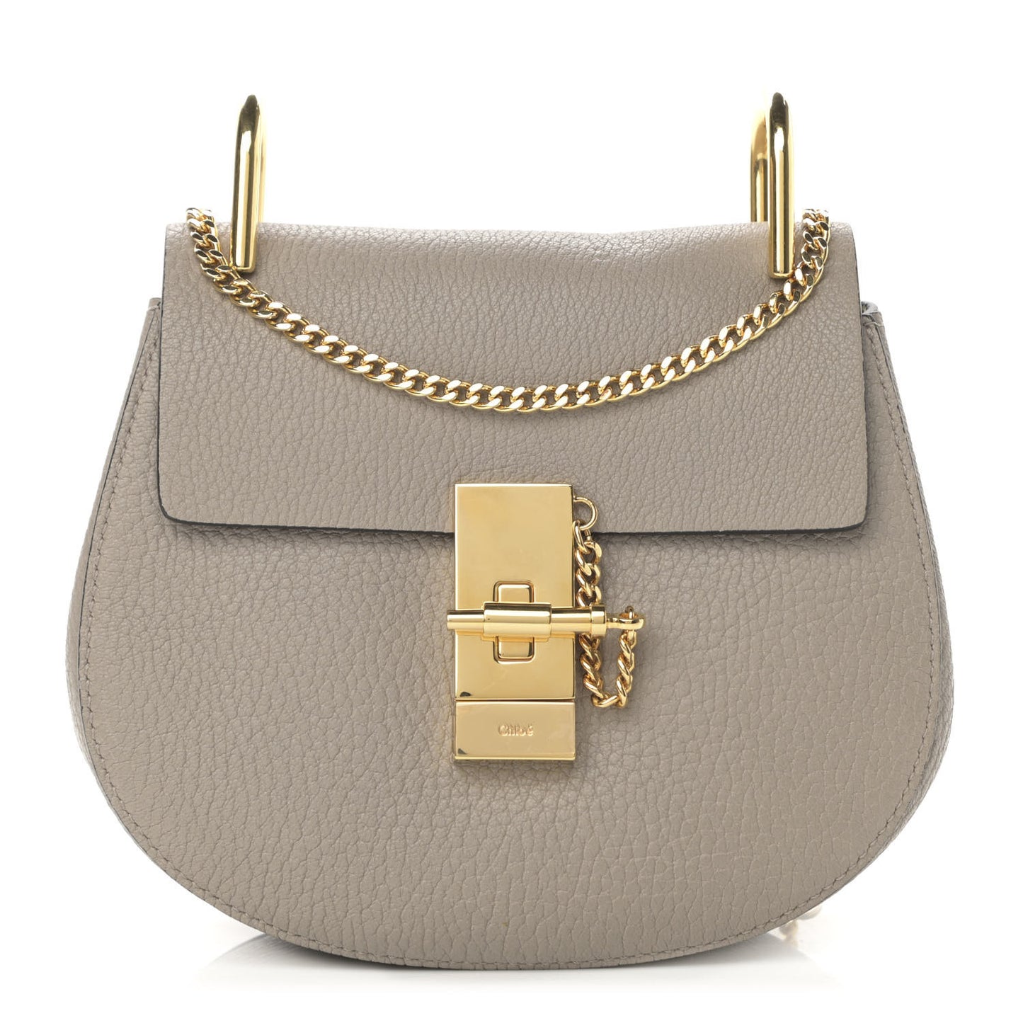 Grained Lambskin Mini Drew Shoulder Bag Motty Grey