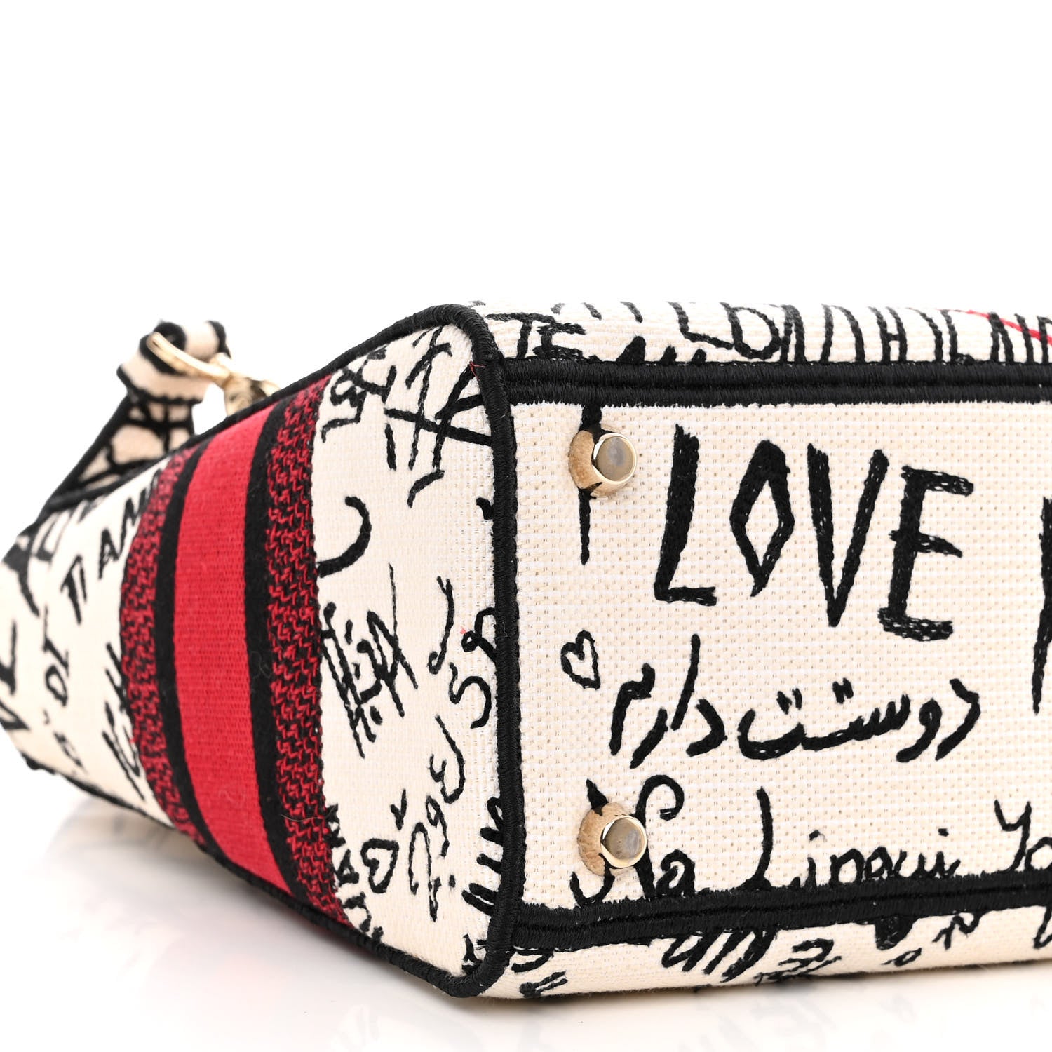 Christian Dior Canvas Medium DiorAmour Graffiti Lady D-Lite Latte 8 of 9
