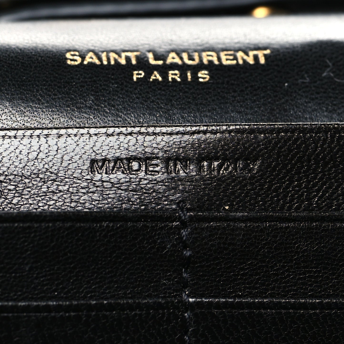 Lambskin Matelasse Chevron Monogram Sulpice Chain Wallet Black