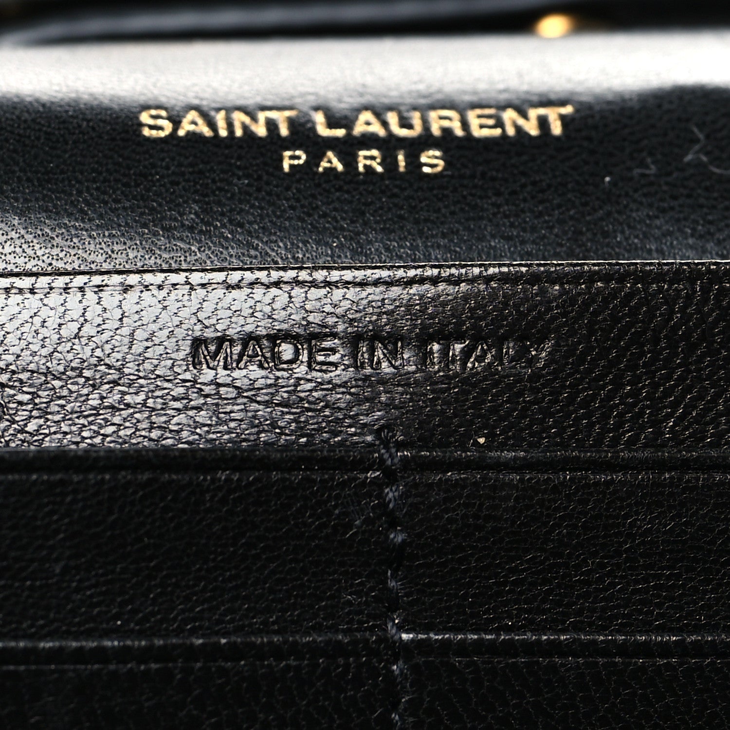 Saint Laurent Lambskin Matelasse Chevron Monogram Sulpice Chain Wallet Black 8 of 13
