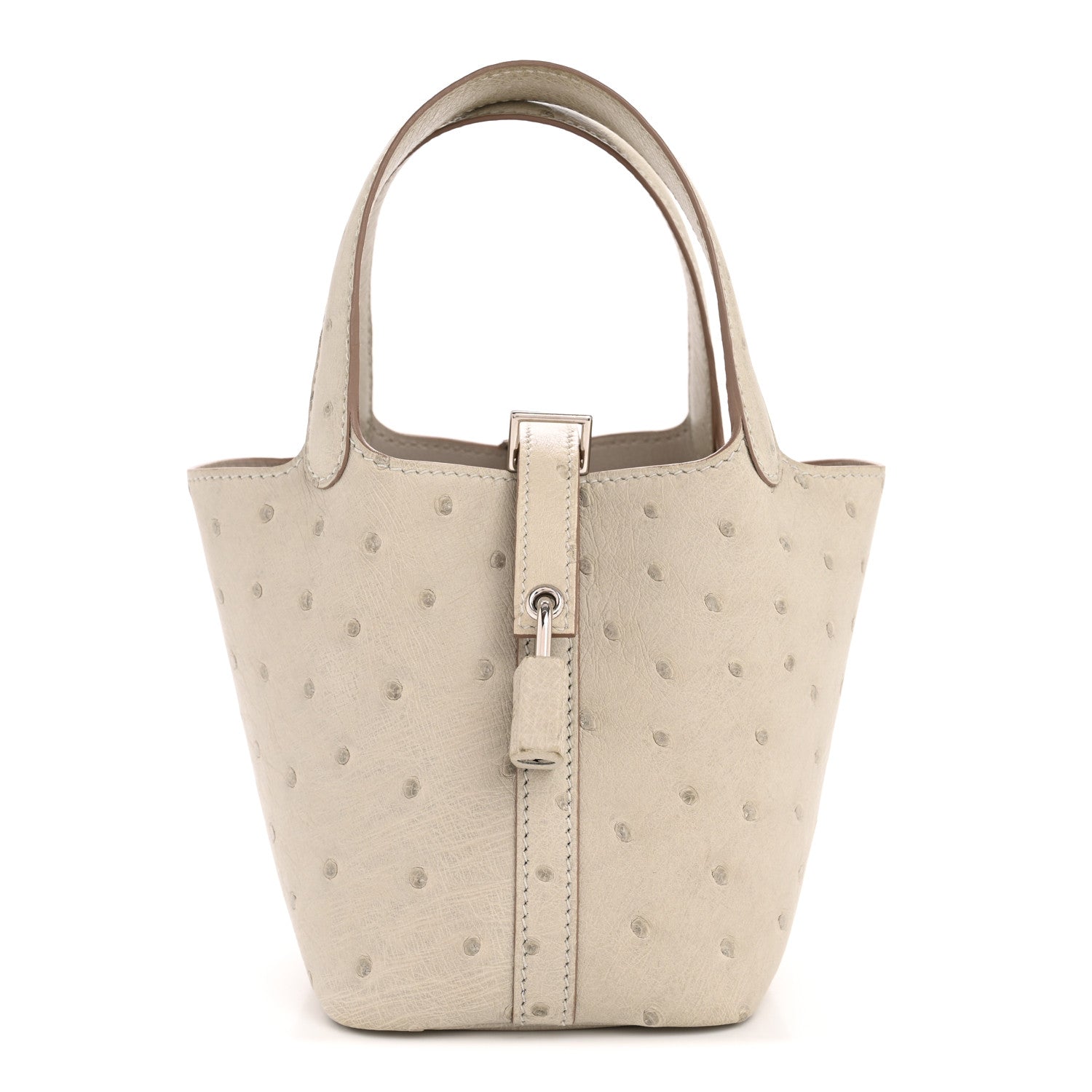 Hermes Ostrich Micro Picotin Lock Gris Perle 1 of 11