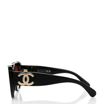 Chanel Acetate Butterfly Large CC Sunglasses 5492-A Black 3 of 8