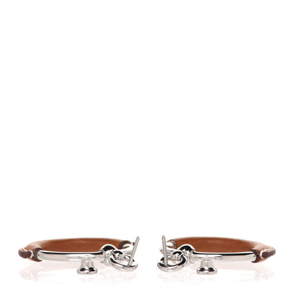 Hermes Barenia Loop Earrings Fauve 3 of 5
