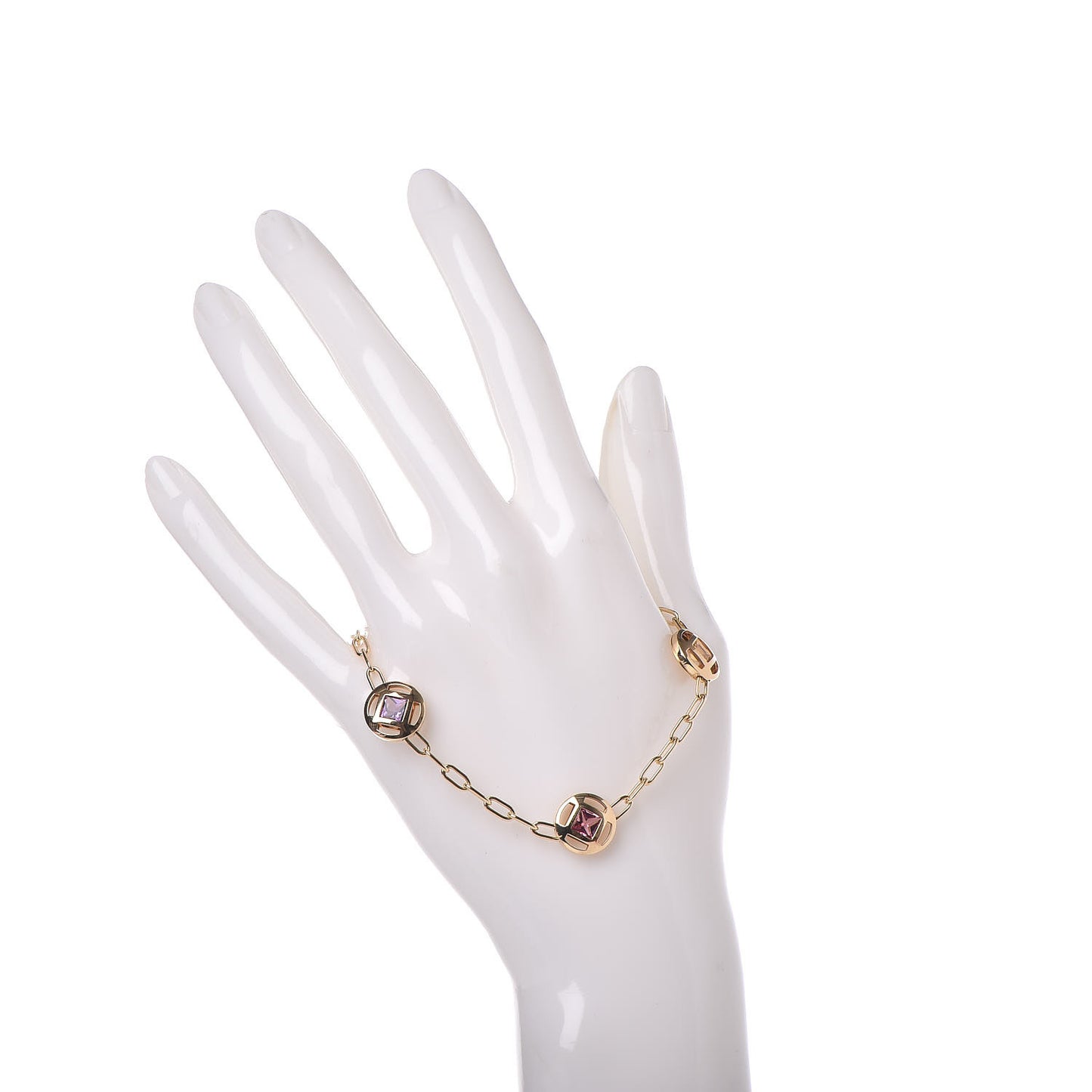 18K Yellow Gold Citrine Amethyst Tourmaline Sapphire Pasha Bracelet