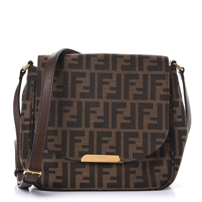 Fendi Zucca Vitello Artic Small Messenger Bag Tobacco Castagna 1 of 7