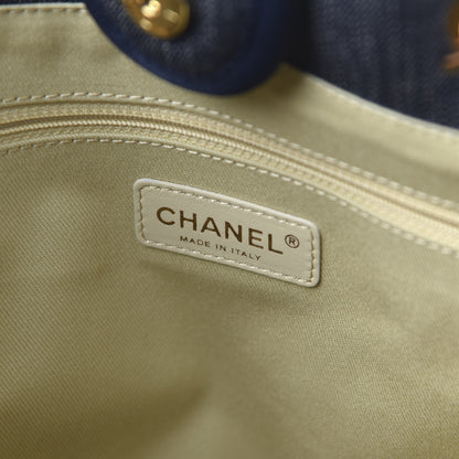 Chanel Denim Small Deauville Tote Dark Blue 8 of 11